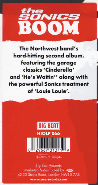 SONICS (ソニックス) - Boom (UK 限定復刻再発「HQ=高音質」LP/New)60's USガレージ・レジェンド'66年名作セカンド・アルバム!
