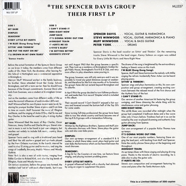 SPENCER DAVIS GROUP (スペンサー・デイヴィス・グループ) - Their First LP (EU Ltd.Reissue LP/New)