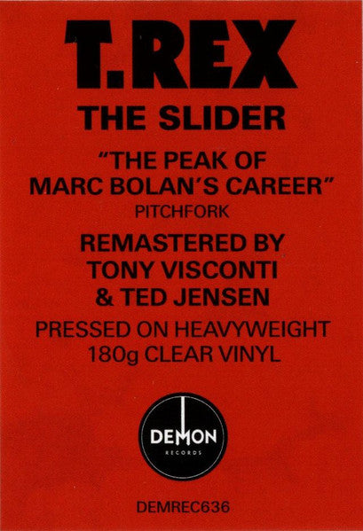 T.REX (T.レックス) - The Slider (UK Ltd.Reissue Clear Vinyl 180g LP/New)