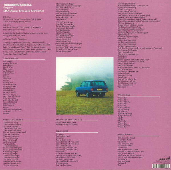 THROBBING GRISTLE (スロッビング・グリスル) - 20 Jazz Funk Greats (EU 限定復刻リマスター再発「グリーンヴァイナル」 LP+ブックレット、DLコード/NEW)