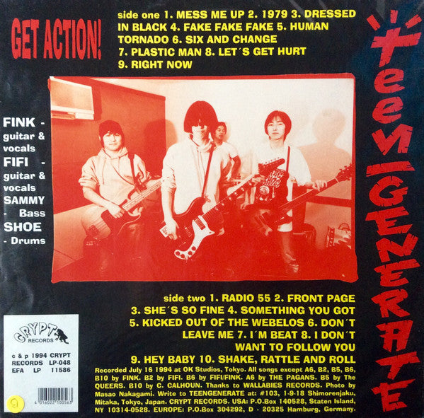 TEENGENERATE (ティーンジェネレート) - Get Action ! (German Ltd.Reissue LP/New)