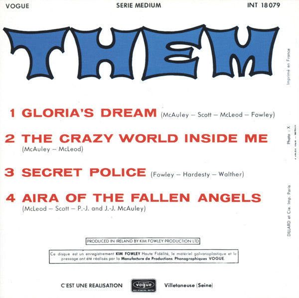 THEM (ゼム) - Gloria's Dream +3 (EU Ltd. Reissue 7"EP+PS/New)