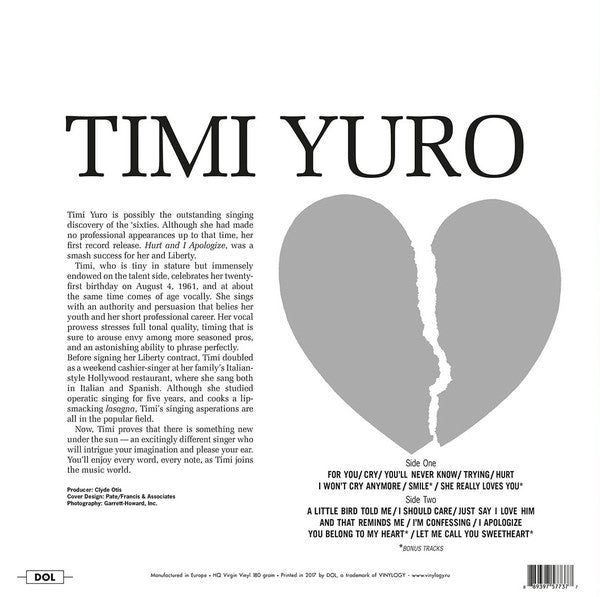 TIMI YURO (ティミー・ユーロ) - Hurt!! (EU Ltd.Reissue HQ 180g LP/New)