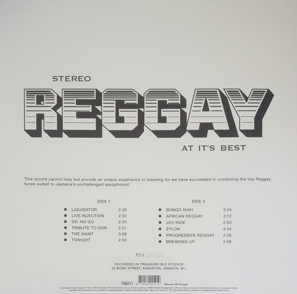 TOMMY McCOOK (トミー・マクック) - Reggay At It's Best (EU M.O.V.社750枚限定再発「180g 高音質オレンジ VINYL」ステレオ LP/New)