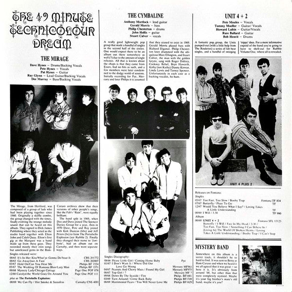 V.A. (ペブルス英国版「サイケデリック」編。) - Rubble Vol.4 : The 49 Minute Technicolour Dream (UK Ltd.Reissue LP/廃盤 New)