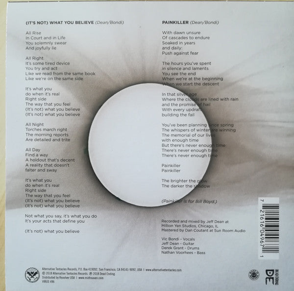 DEAD ENDING (デッド・エンディング) - (It's Not) What You Believe (US 500枚限定クリアヴァイナル 7"/New)