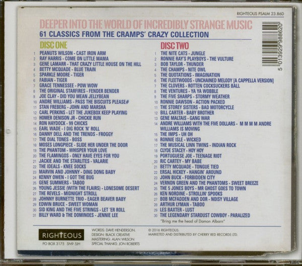 V.A.(クランプスのラックス&アイヴィー夫妻秘蔵レコード編集) - 61 Classics From The Cramps’ Crazy Collection (UK Limited 2x CD/New)