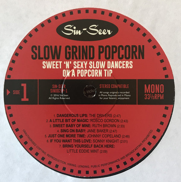 V.A.(50’s & 60’s ポップコーン・レア・シングル・コンピ) - SLOW GRIND POPCORN (OZ 限定プレス LP/New)