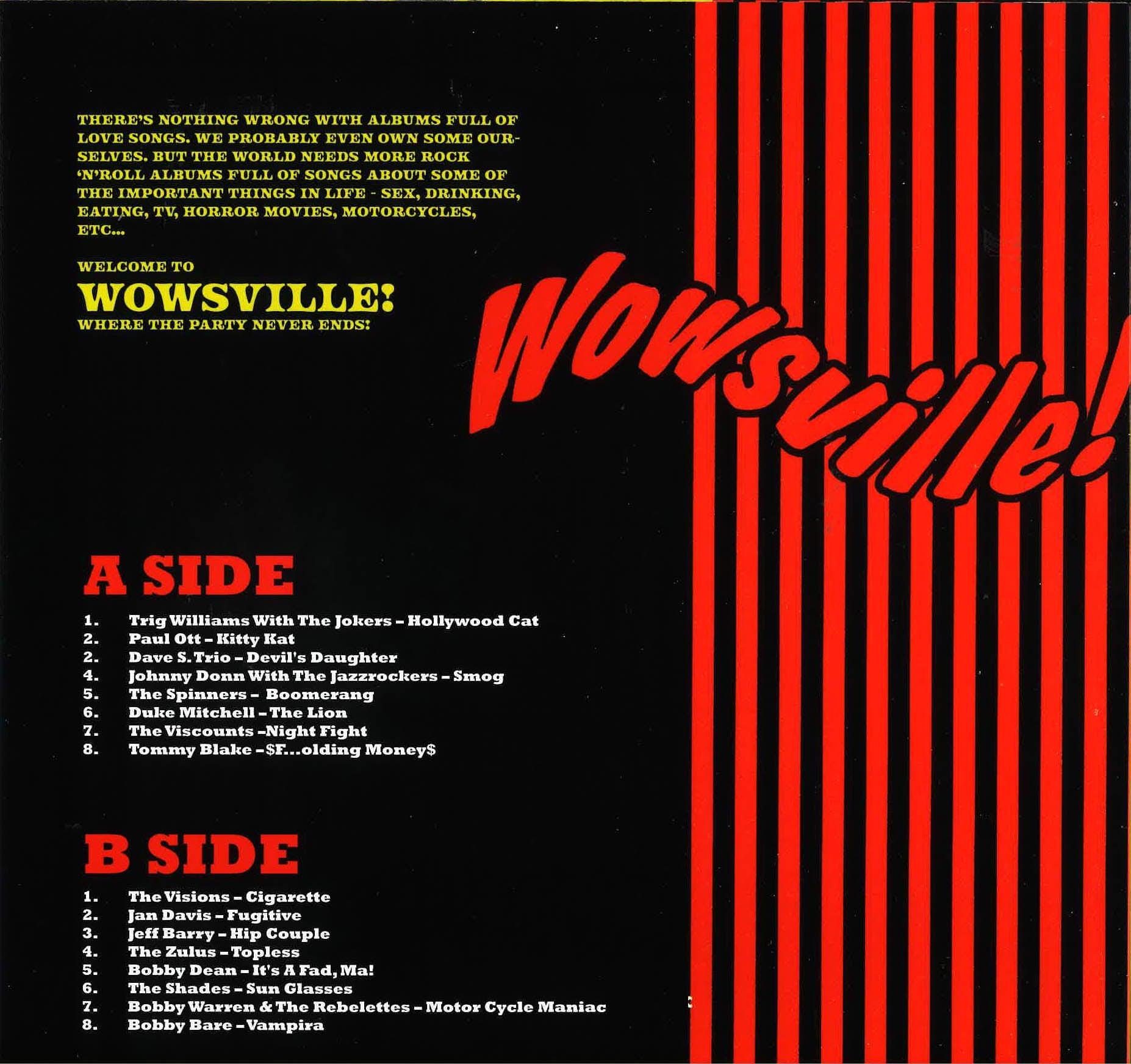 V.A. (「Born Bad」の番外編50's& 60's SICKコンピ) - Wowsville (EU 限定復刻再発 LP/New)