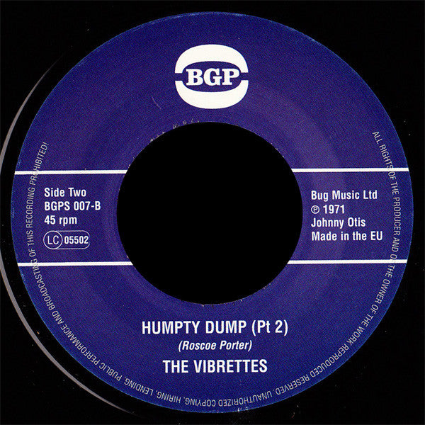 VIBRETTES (ヴァイブレッツ) - Humpty Dump (Part 1 & 2) (UK Ltd.Reissue 7"/New)