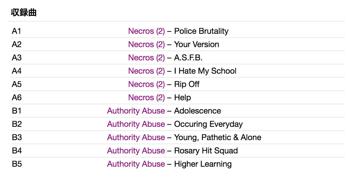 NECROS / AUTHORITY ABUSE (ネクロス / オーソリティー・アビューズ) - Split (US 450 Limited 10"「廃盤 New」 )