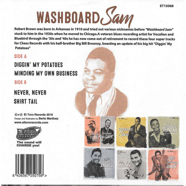 WASHBOARD SAM (ウォッシュボード・サム) - Diggin’ My Potatoes +3 (Spain Ltd.Reissue 7"EP/New)