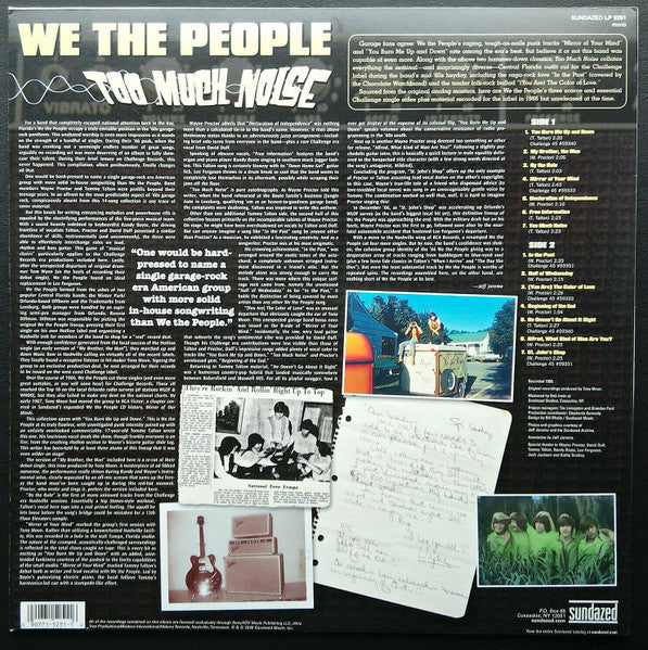 WE THE PEOPLE (ウィー・ザ・ピープル) - Too Much Noise (US Sundazed Ltd.Color Vinyl LP/New)