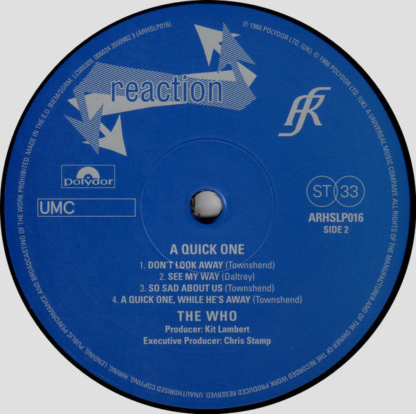 WHO (フー) - A Quick One (UK-EU-US Ltdl.Half Speed Mastering Stereo LP/New)