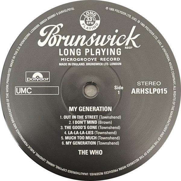 WHO (フー) - My Generation (UK-EU-US Ltdl.Half Speed Mastering Stereo LP/New)