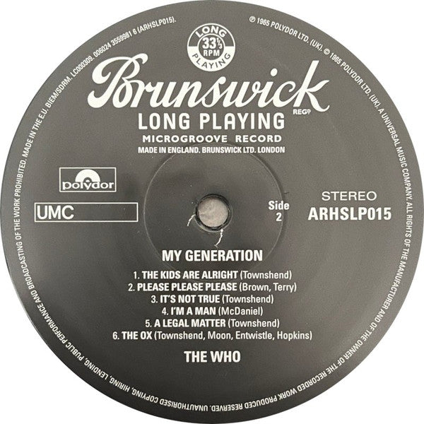 WHO (フー) - My Generation (UK-EU-US Ltdl.Half Speed Mastering Stereo LP/New)