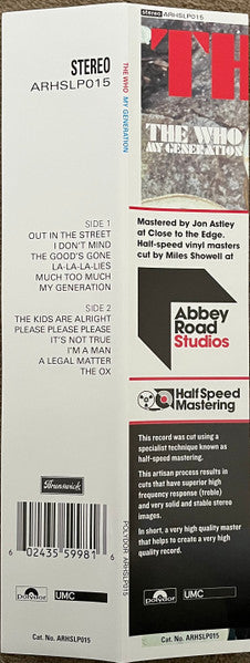 WHO (フー) - My Generation (UK-EU-US Ltdl.Half Speed Mastering Stereo LP/New)