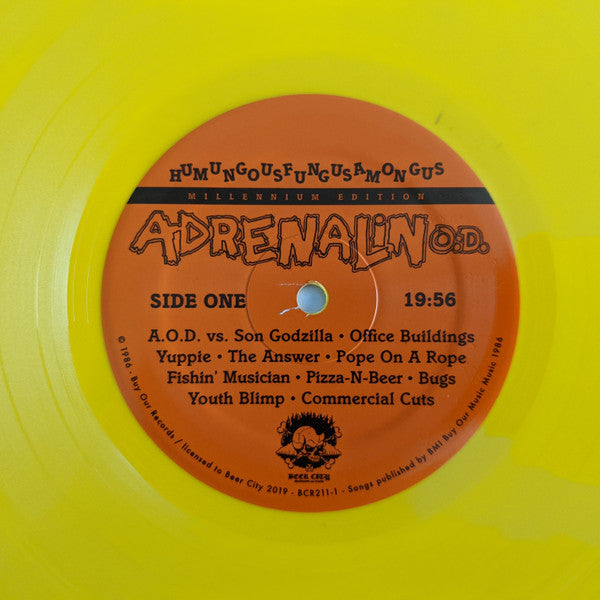 ADRENALIN O.D. (アドレナリン O.D.) - Humungousfungusamongus: Millennium Edition (US 800枚限定再発イエローヴァイナル LP/ New)