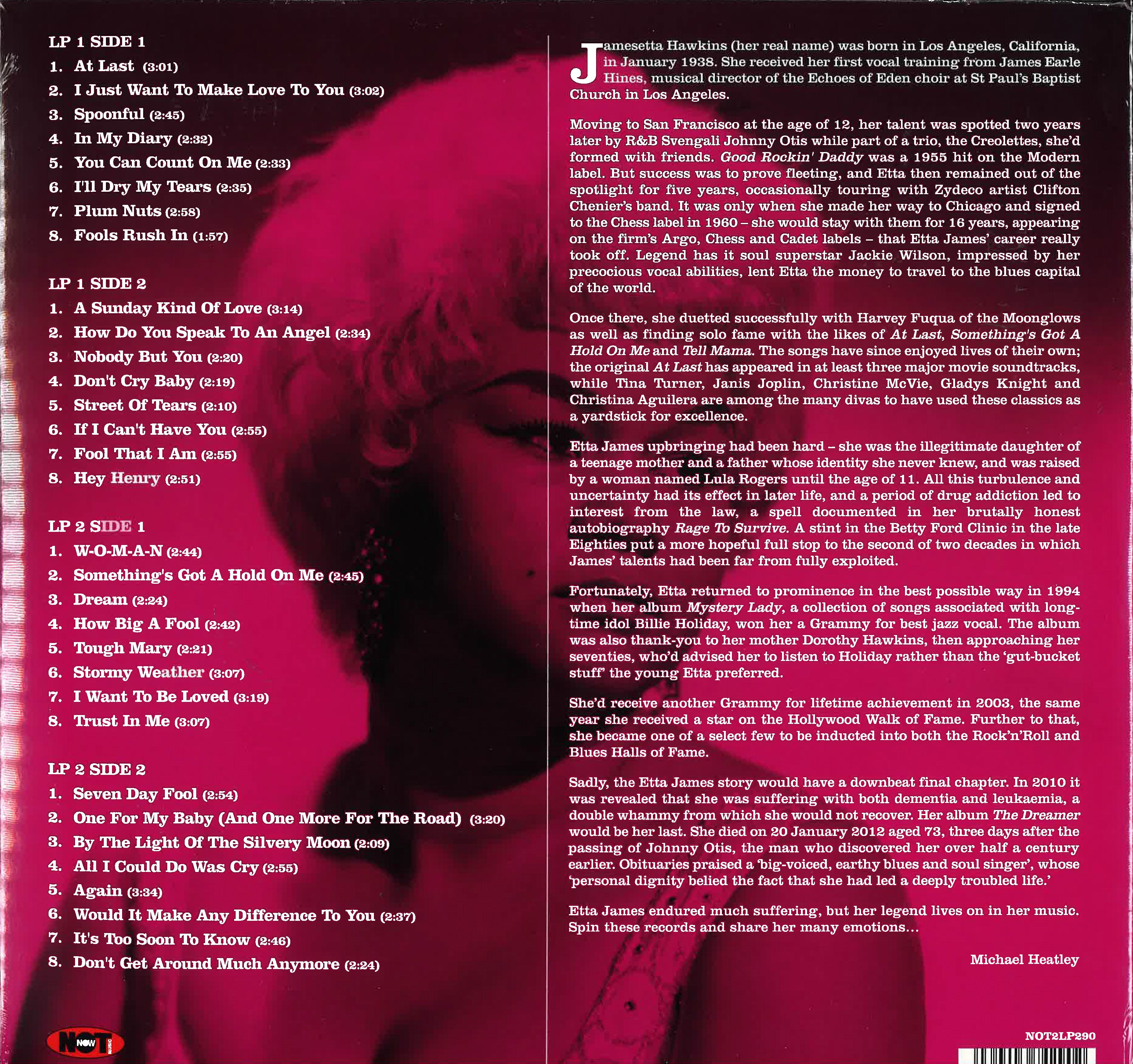 ETTA JAMES (エタ・ジェームス) - The Very Best (EU Limited 180g Pink Vinyl 2xLP/New)