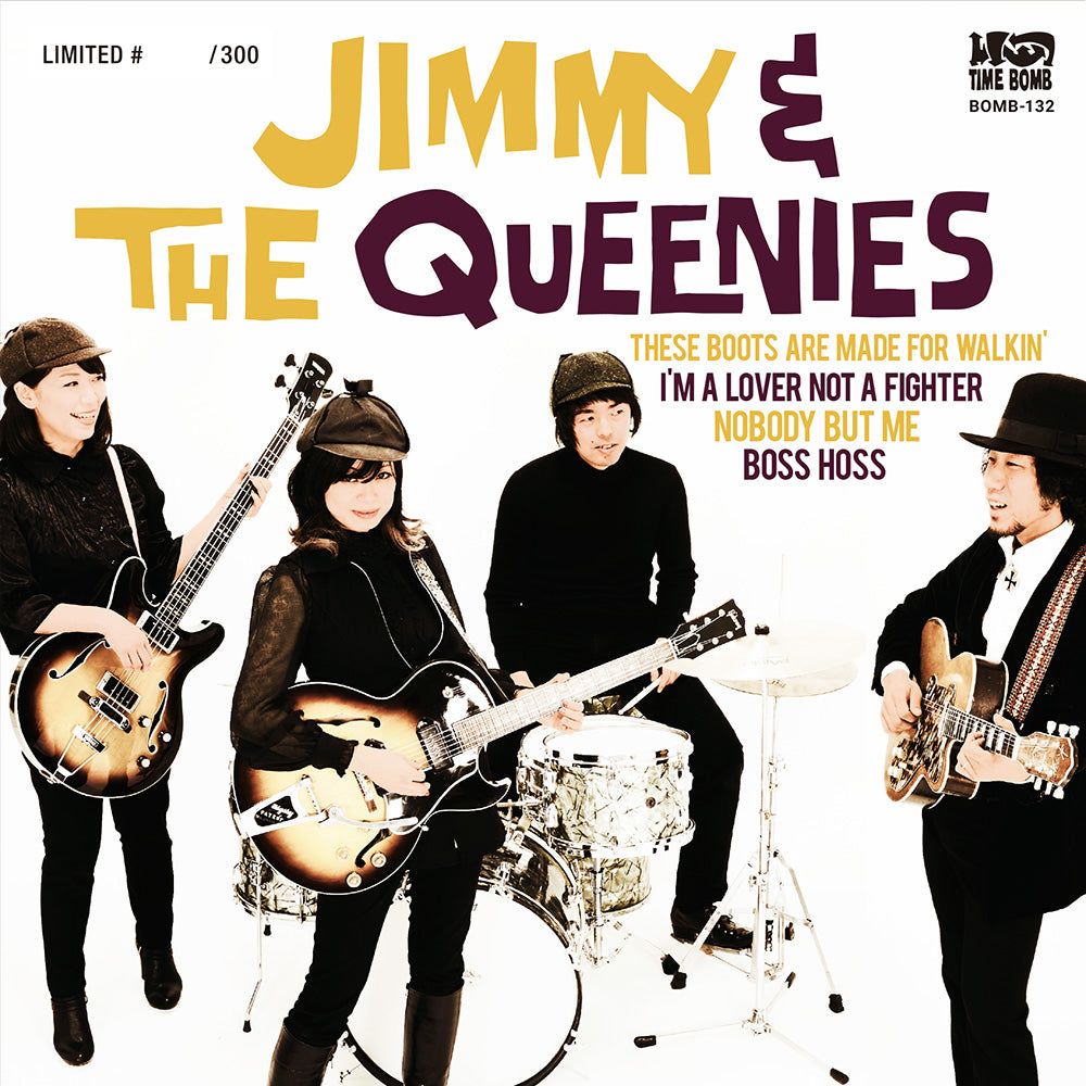 JIMMY & THE QUEENIES (ジミー&ザ・クイニーズ) - JIMMY & THE QUEENIES E.P. ( Japan タイムボム 限定 500枚限定ナンバリング入りジャケ付き 4曲入り7インチ EP/ New ) 関西ガレージスーパーバンド!残少!