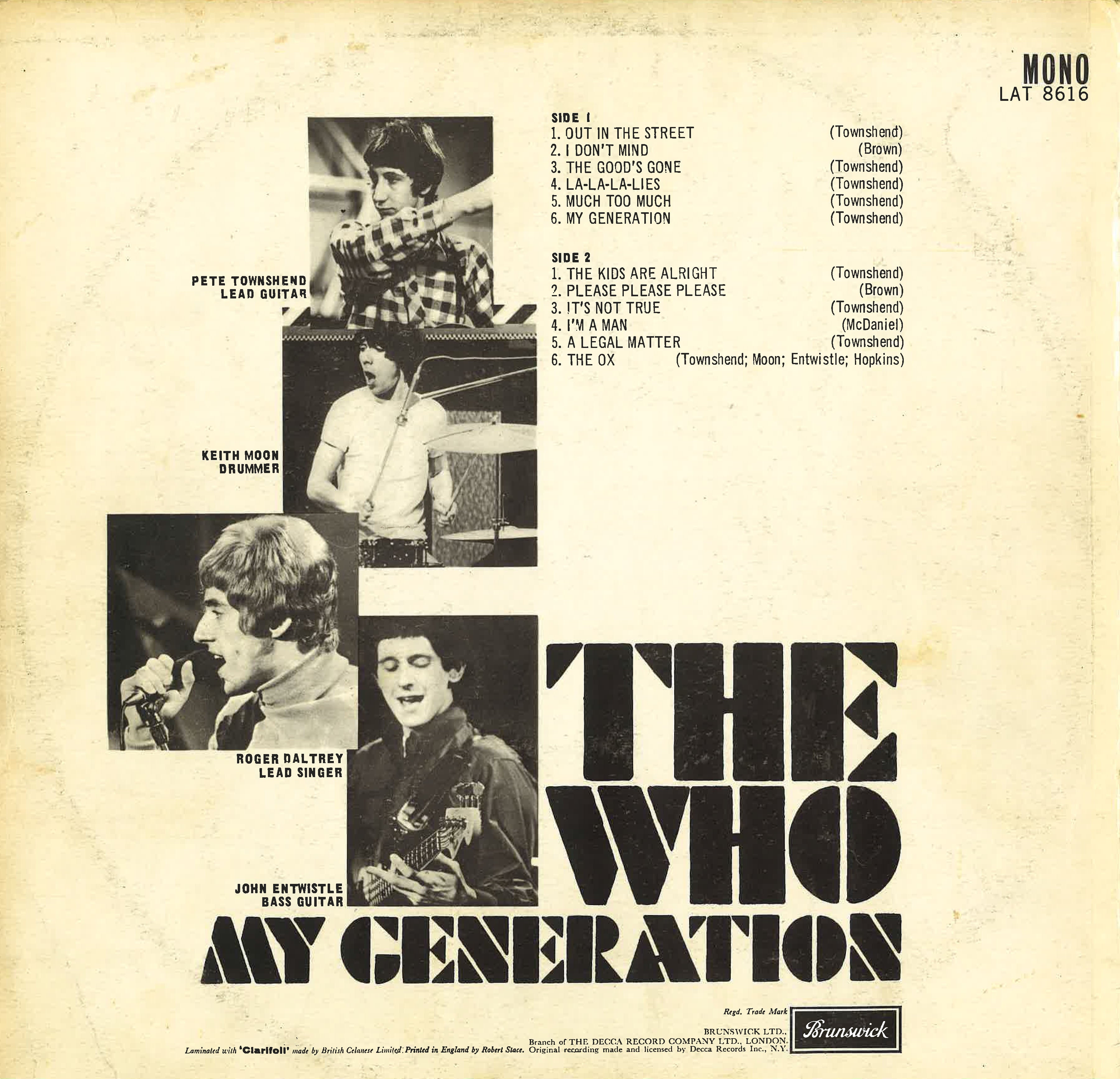 WHO (フー) - My Generation (UK Orig.Mono LP/CS)