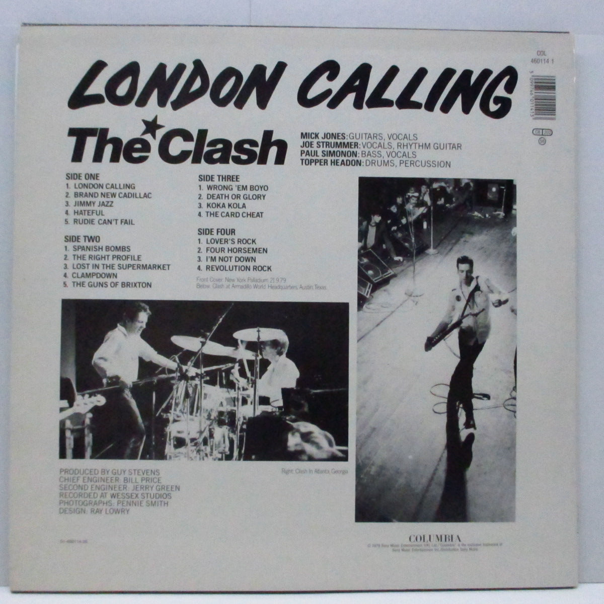 CLASH, THE (クラッシュ)  - London Calling (EU '91 再発「白ラベ」LPx2+インナー/COL 460114 1)