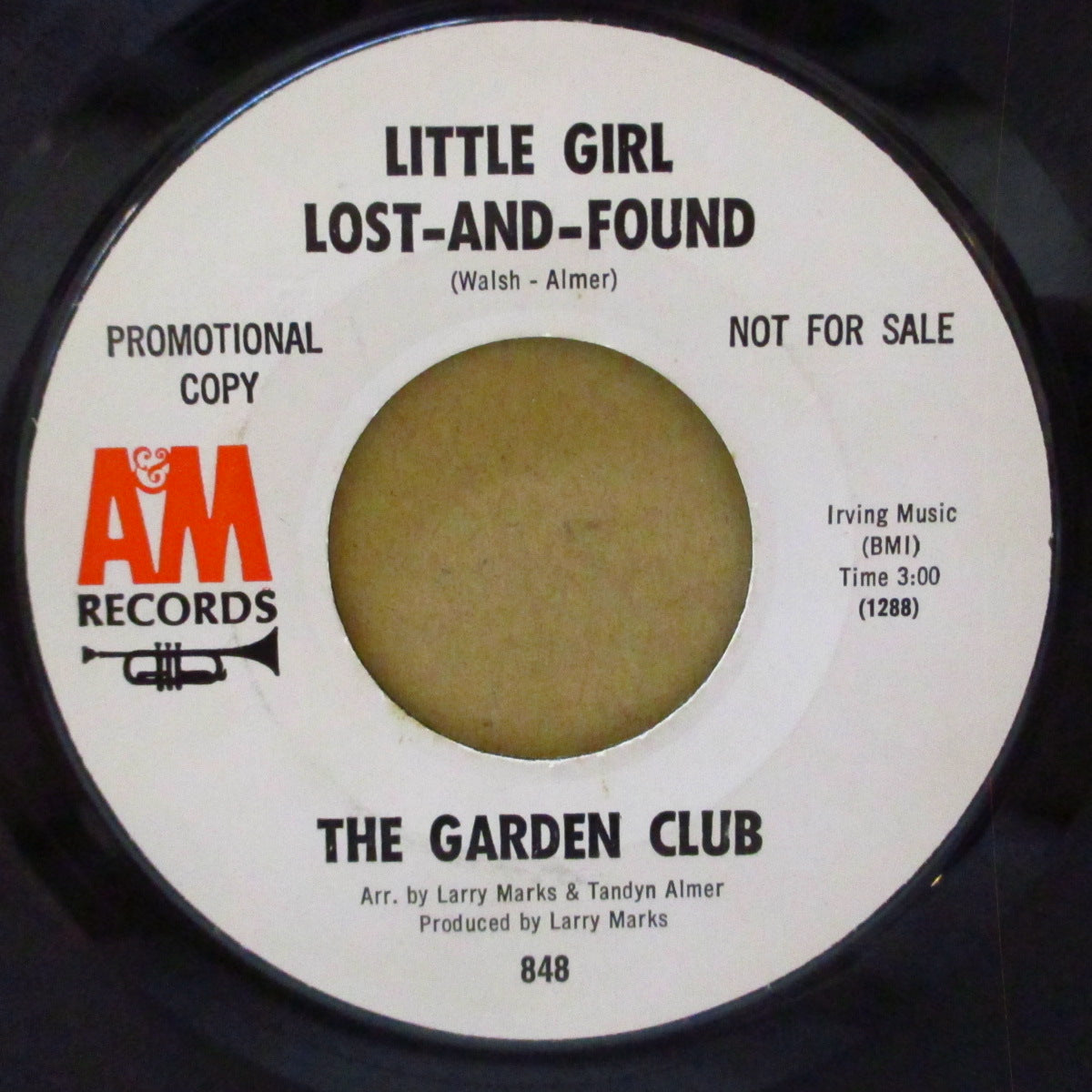 GARDEN CLUB, THE (ザ・ガーデン・クラブ)  - Little Girl Lost-And-Found (US '67 プロモ・両面同曲7インチ)哀愁美メロ・バロック調ソフト・サイケ・ポップ！