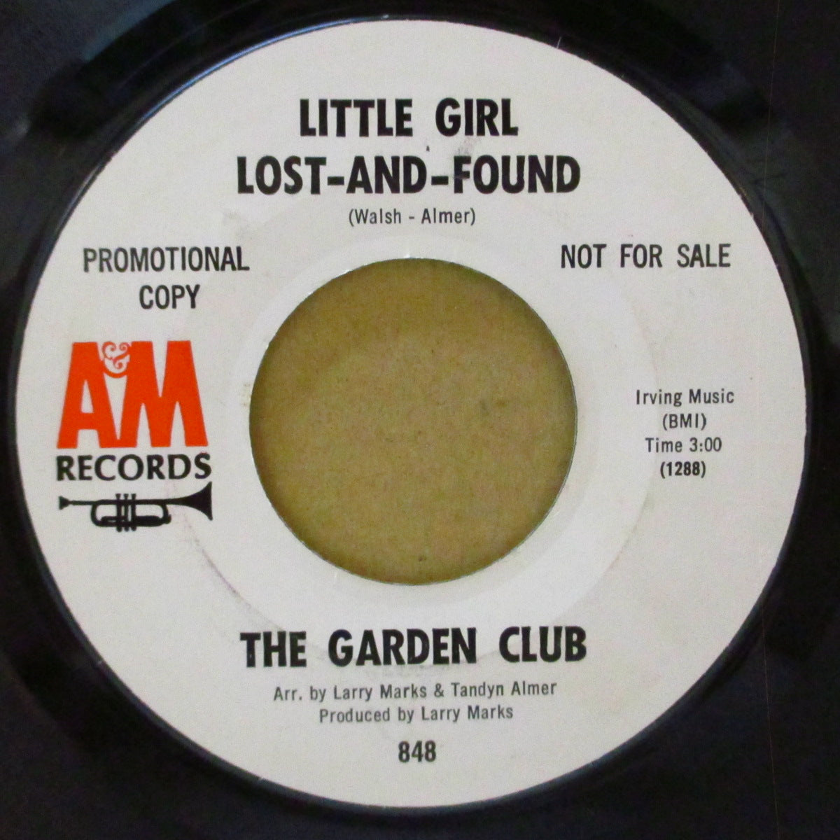 GARDEN CLUB, THE (ザ・ガーデン・クラブ)  - Little Girl Lost-And-Found (US '67 プロモ・両面同曲7インチ)哀愁美メロ・バロック調ソフト・サイケ・ポップ！