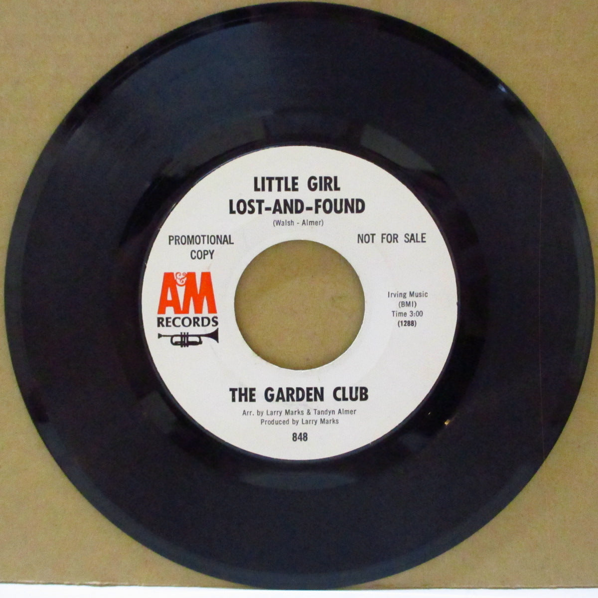 GARDEN CLUB, THE (ザ・ガーデン・クラブ)  - Little Girl Lost-And-Found (US '67 プロモ・両面同曲7インチ)哀愁美メロ・バロック調ソフト・サイケ・ポップ！