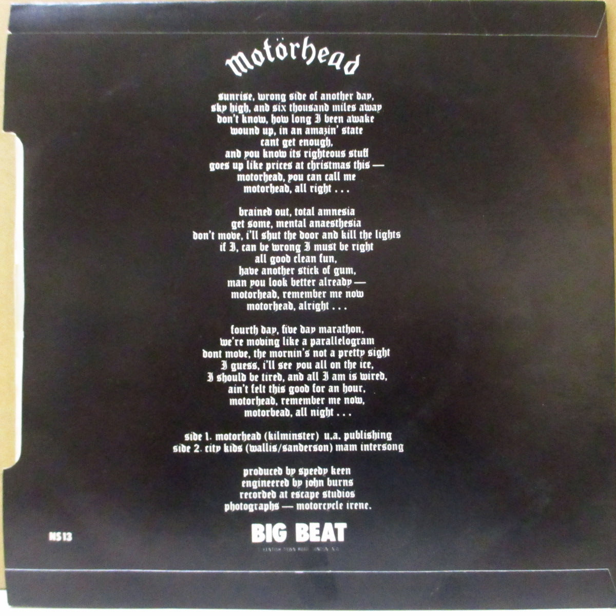 超レア MOTORHEAD モーターヘッド Chiswick MOTORHEAD (モーターヘッド) - Motorhead (UK '79 限定再発「ピンク