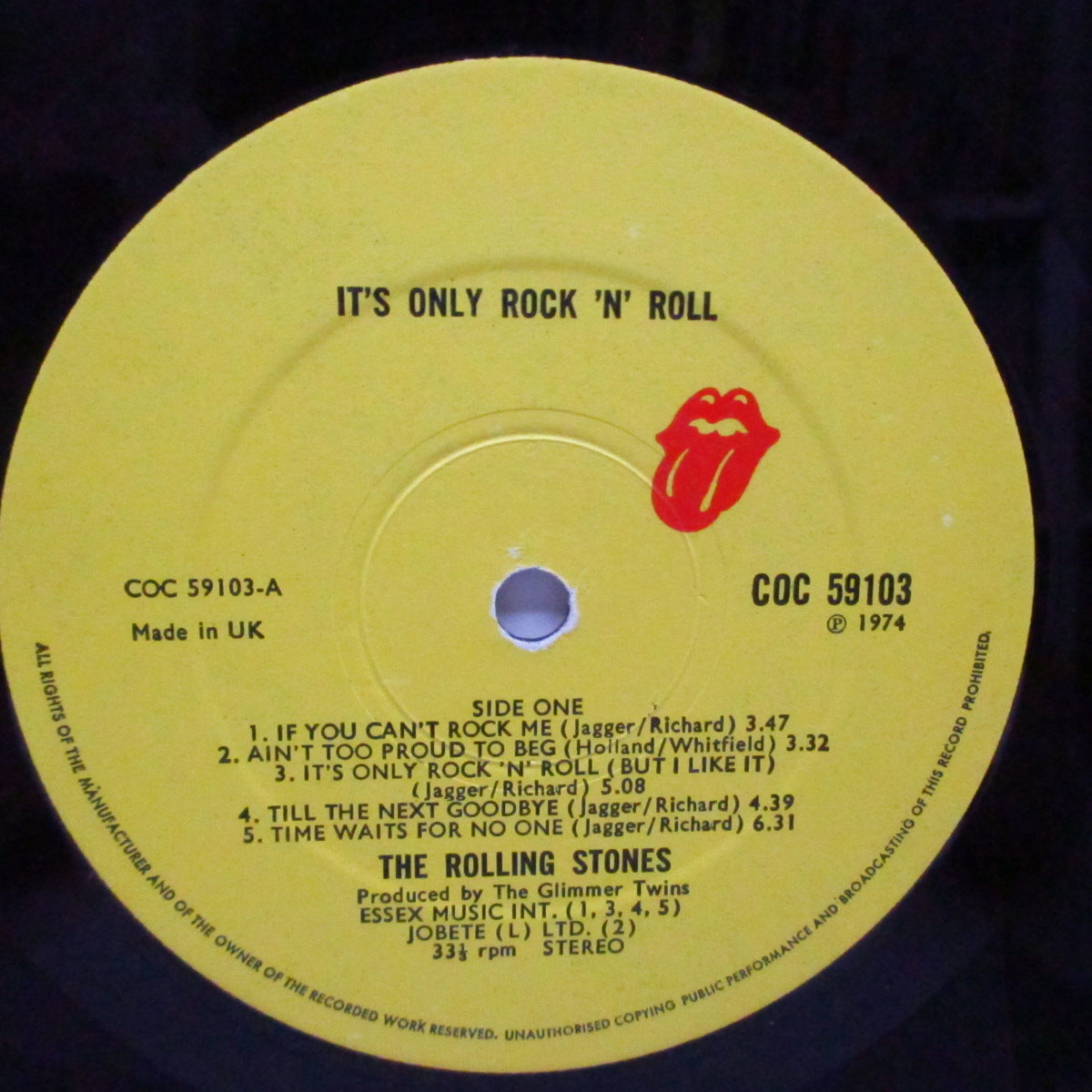 ROLLING STONES (ローリング・ストーンズ)  - It's Only Rock'n Roll (UK オリジナル LP+インナー/Promotone CVR #3)