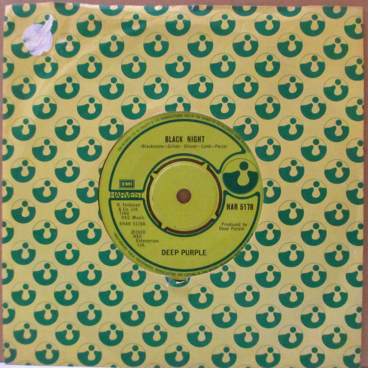 DEEP PURPLE (ディープ・パープル)  - Black Night (UK '79 再発「EMIリム黒文字印刷ラベ・ラウンドセンター」7インチ+カンパニースリーブ/HAR-5178)