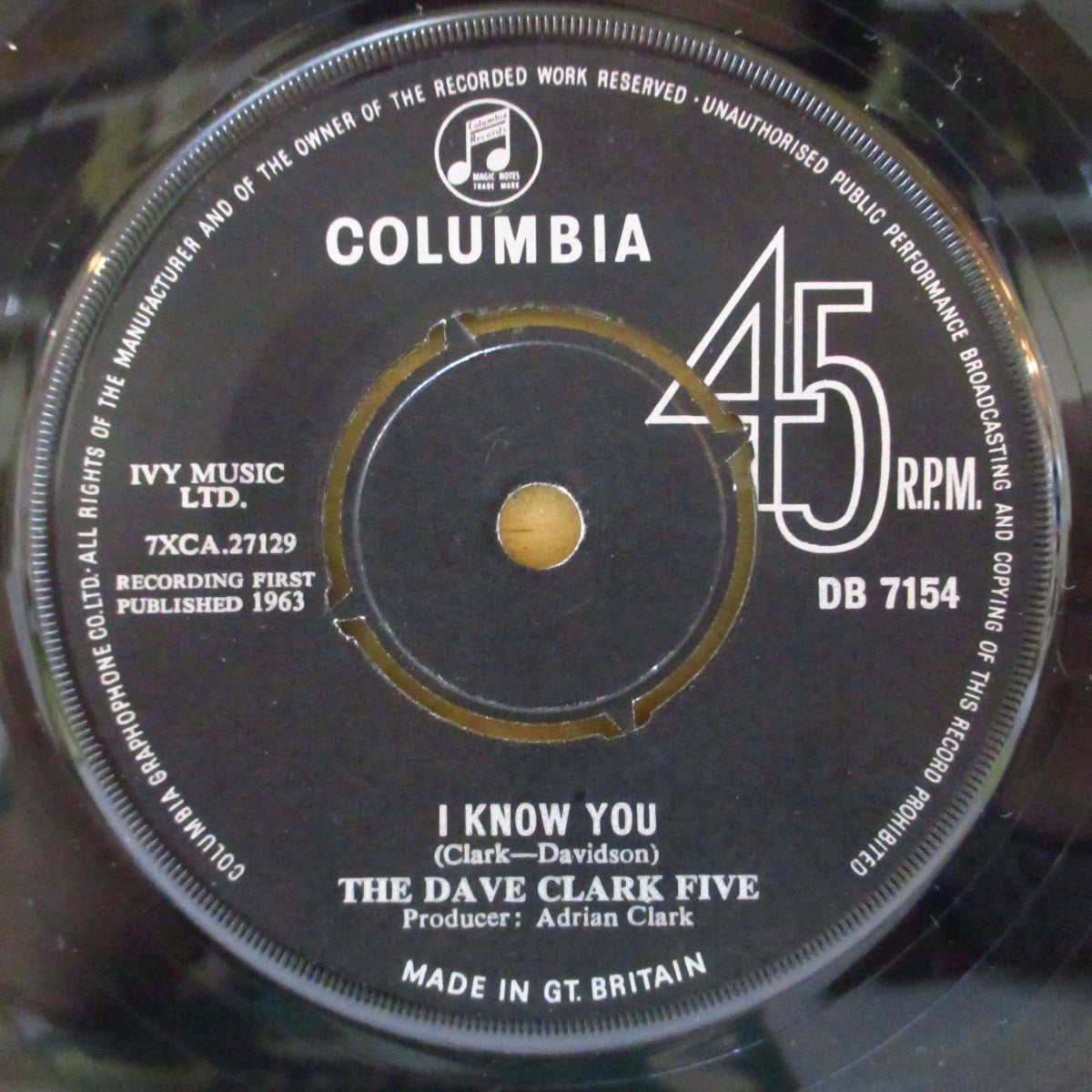 DAVE CLARK FIVE (デイブ・クラーク・ファイブ)  - Glad All Over (UK '63 オリジナル「リム表記大文字・ラウンドセンター」 7インチ+カンパニースリーブ)