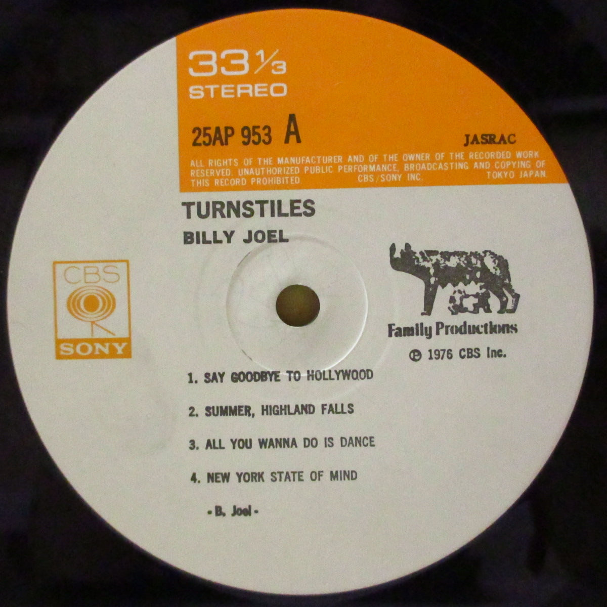 BILLY JOEL (ビリー・ジョエル)  - ニューヨーク物語 - Turnstiles (Japan '78 再発 LP+帯, インサート) '76年4thアルバム