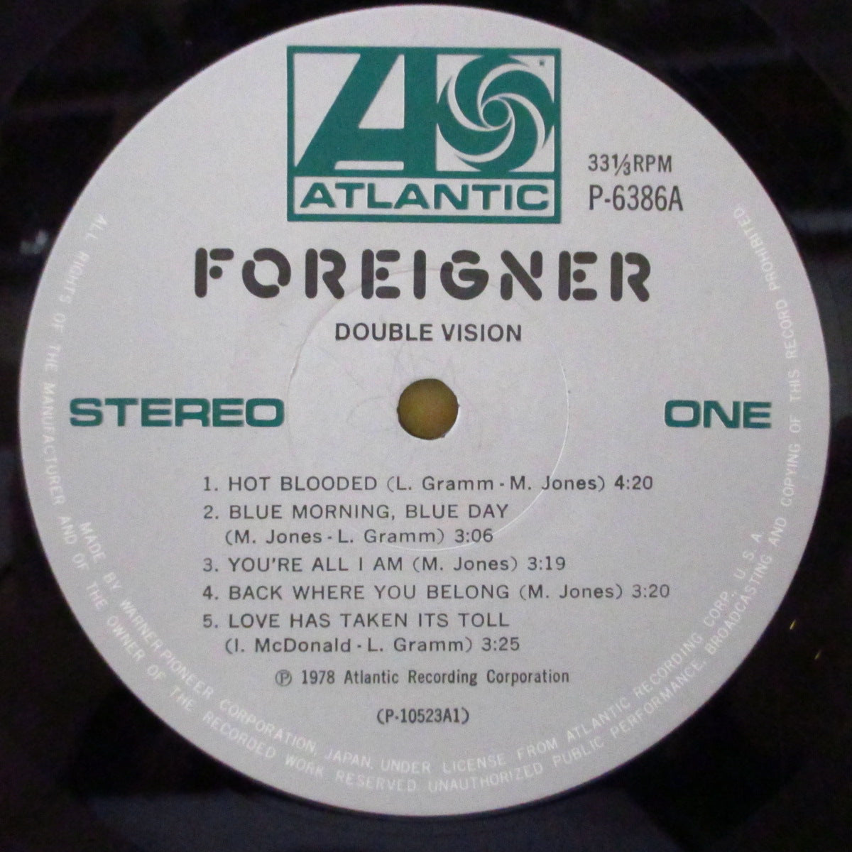 FOREIGNER (フォリナー)  - Double Vision (Japan '80 再発 LP+青帯, インサート) '78年2ndアルバム