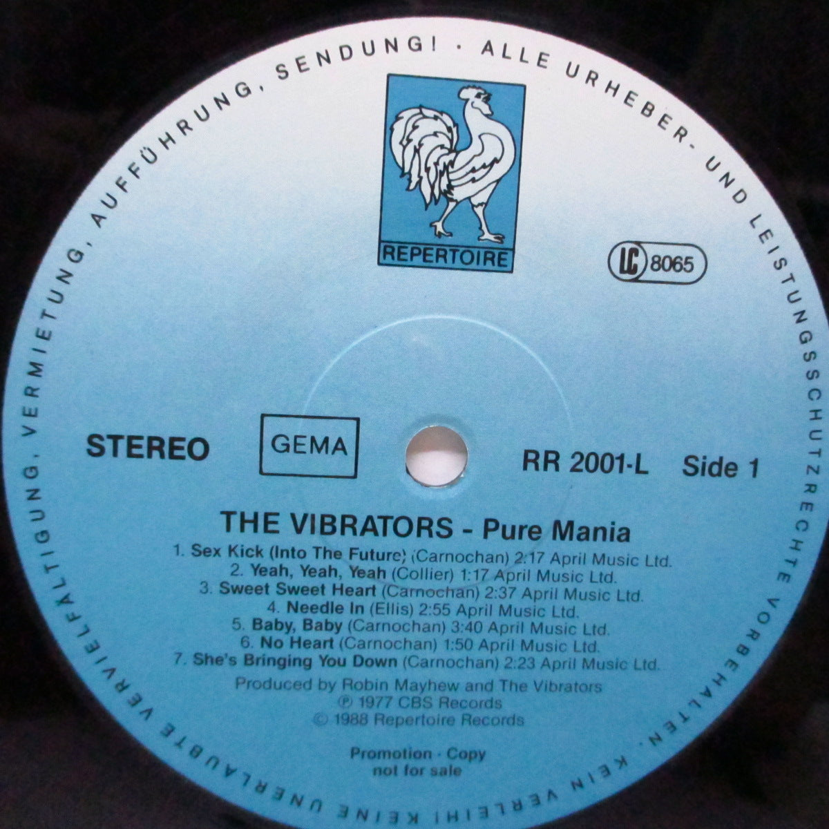 VIBRATORS, THE (ヴァイブレーターズ)  - Pure Mania (German '88 再発 LP/RR-2001-L) '77年ファースト！