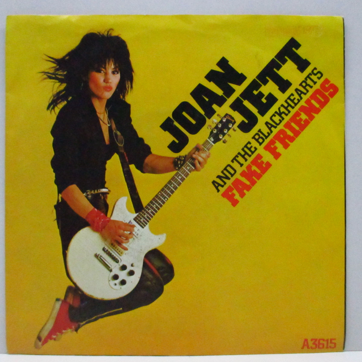 JOAN JETT & THE BLACKHEARTS (ジョーン・ジェット＆ザ・ブラックハーツ)  - Fake Friends (UK オリジナル「フラットセンター」7"+光沢ソフト紙折り返しジャケ)