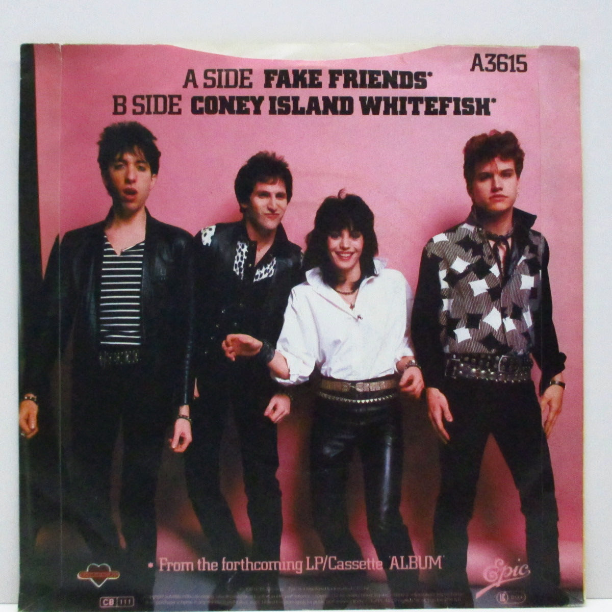 JOAN JETT & THE BLACKHEARTS (ジョーン・ジェット＆ザ・ブラックハーツ)  - Fake Friends (UK オリジナル「フラットセンター」7"+光沢ソフト紙折り返しジャケ)