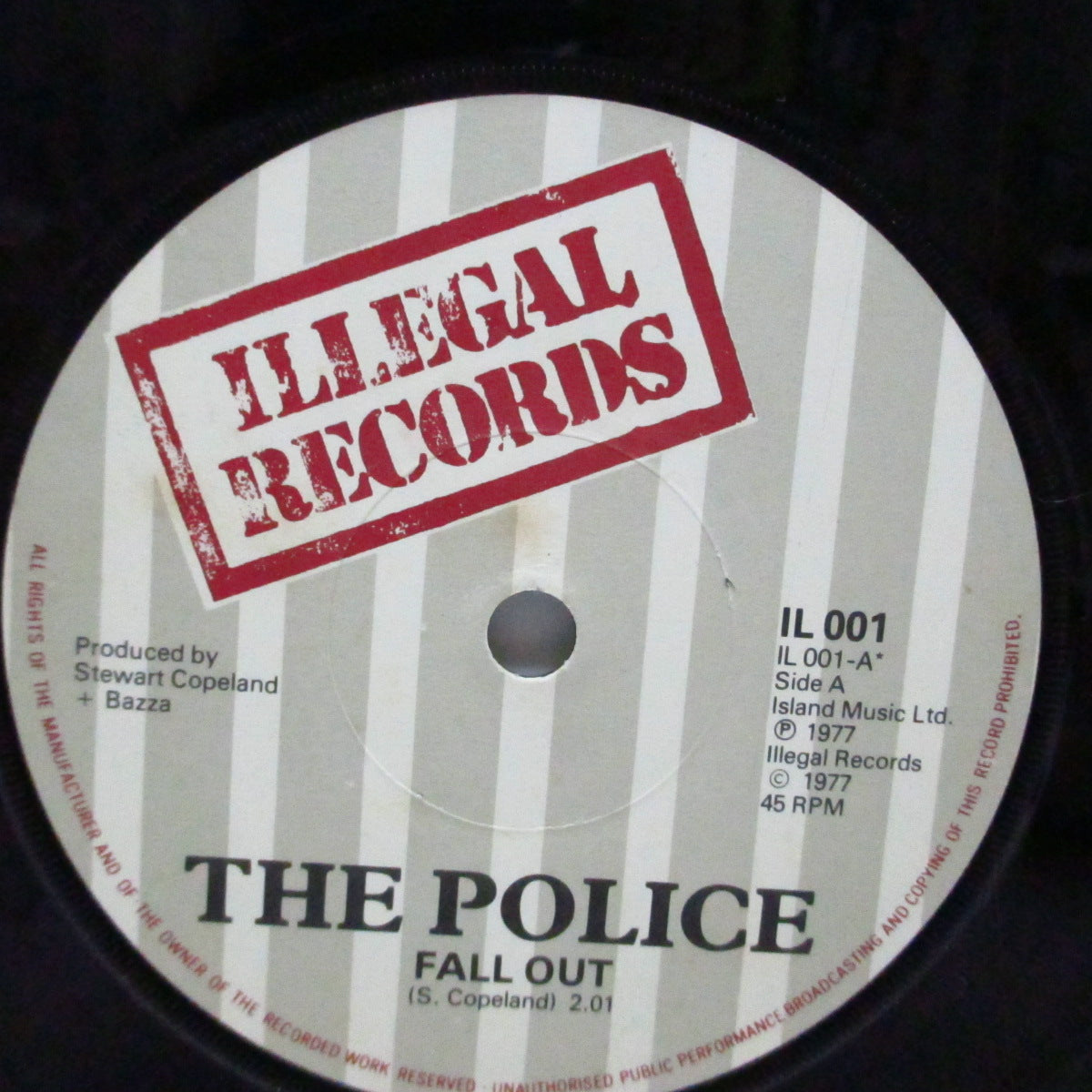 POLICE, THE (ザ ・ポリス)  - Fall Out (UK '79 再発「2色ストライプラベ」フラットセンター <赤盤> 7"+「緑 / 黒」光沢固紙ジャケ)