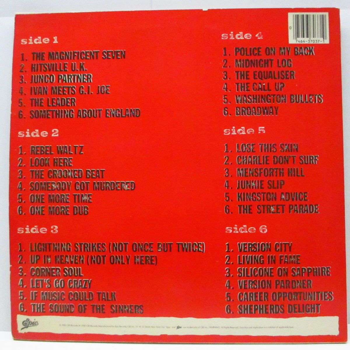 CLASH, THE (クラッシュ)  - Sandinista! (US オリジナル 3xLP+インサート）「サンタマリア」プレス Ver!