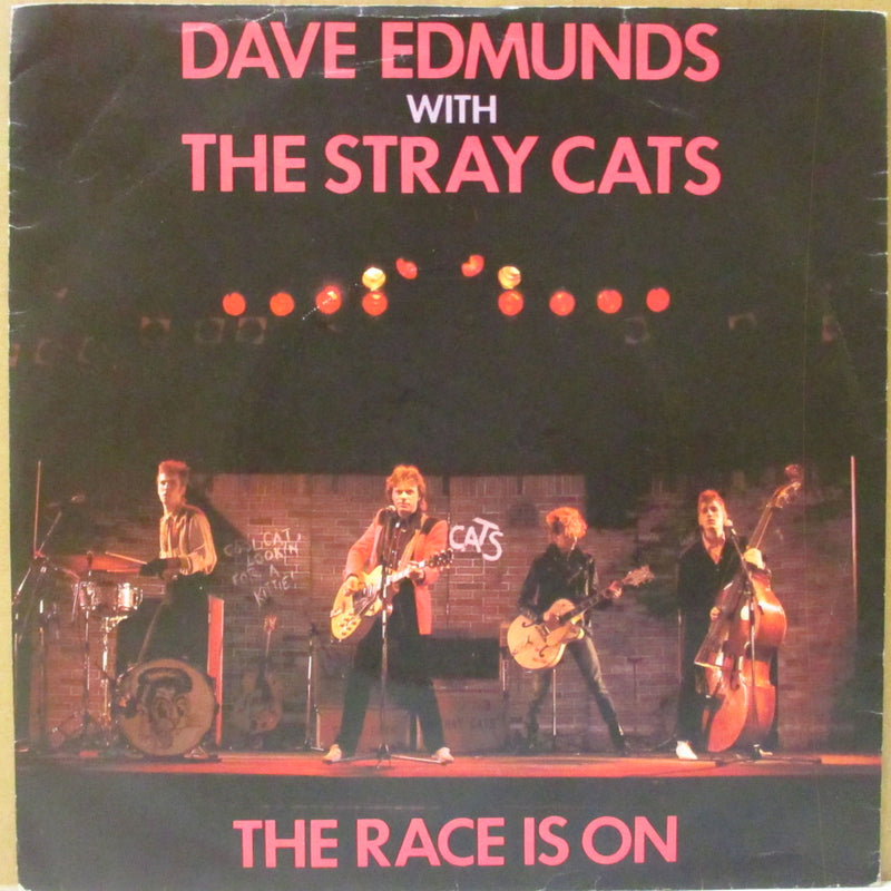 DAVE EDMUNDS with STRAY CATS (デイヴ・エドモンズ・ウィズ・ストレイ・キャッツ)  - The Race Is On (UK オリジナル 7インチ+光沢ソフト紙ジャケ)