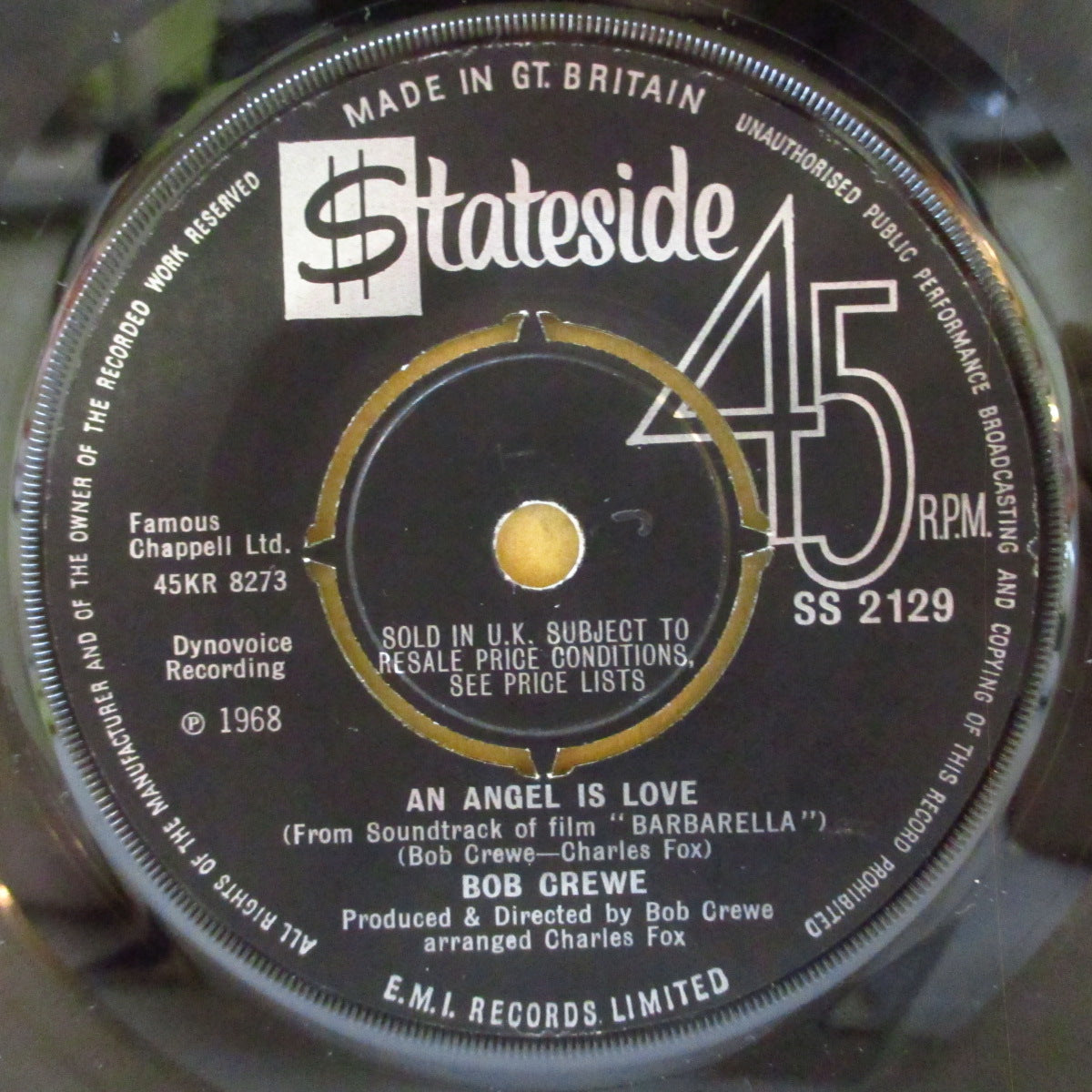GLITTERHOUSE, THE / BOB CREWE (ザ・グリッターハウス / ボブ・クリュー)  - Barbarella / An Angel Is Love (UK '&8 オリジナル「プッシュアウト・センター」7インチ+カンパニースリーブ) 映画「バーバレラ」のサントラ