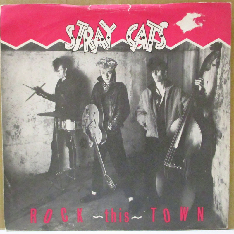 STRAY CATS (ストレイ・キャッツ)  - Rock This Town (UK 2ndプレス・プラスチックラベ・フラットセンター 7インチ+マット・ソフト紙ジャケ)