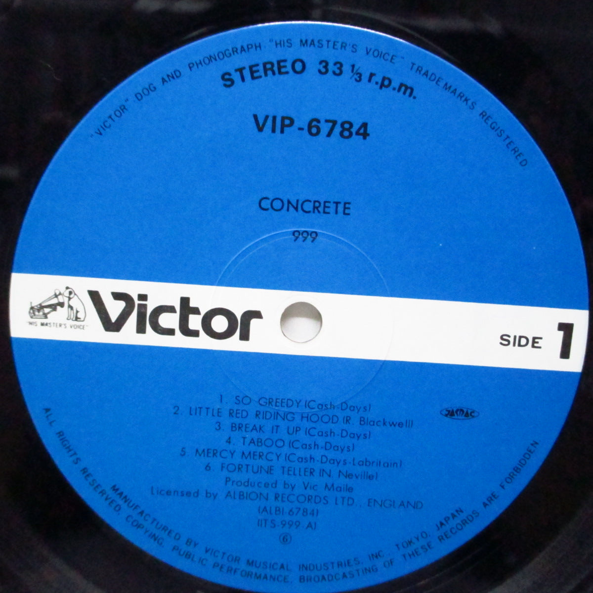 999 (ナイン・ナイン・ナイン)  - Concrete (Japan オリジナル LP+帯） '81年4th アルバム！