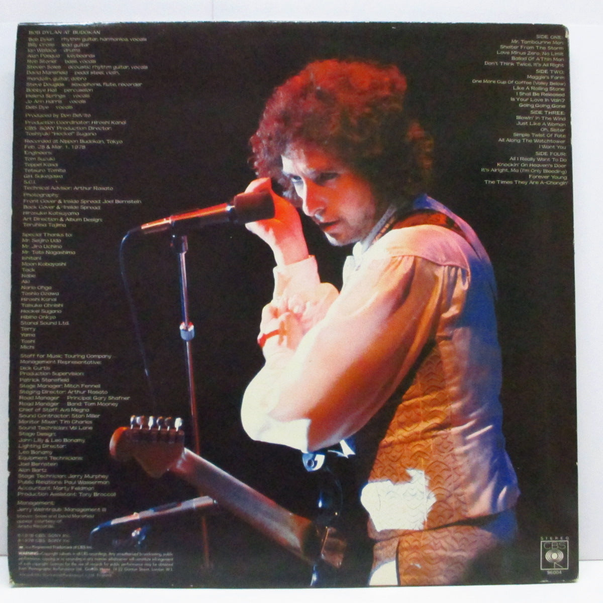 BOB DYLAN (ボブ・ディラン)  - Bob Dylan At Budokan (UK オリジナル 2xLP+ブックレット、ポスター/ステッカー付見開きジャケ「完品」)