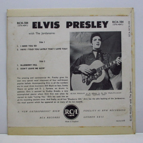ELVIS PRESLEY (エルヴィス・プレスリー)  - Elvis Presley (UK Orig.EP/2nd Press CS)