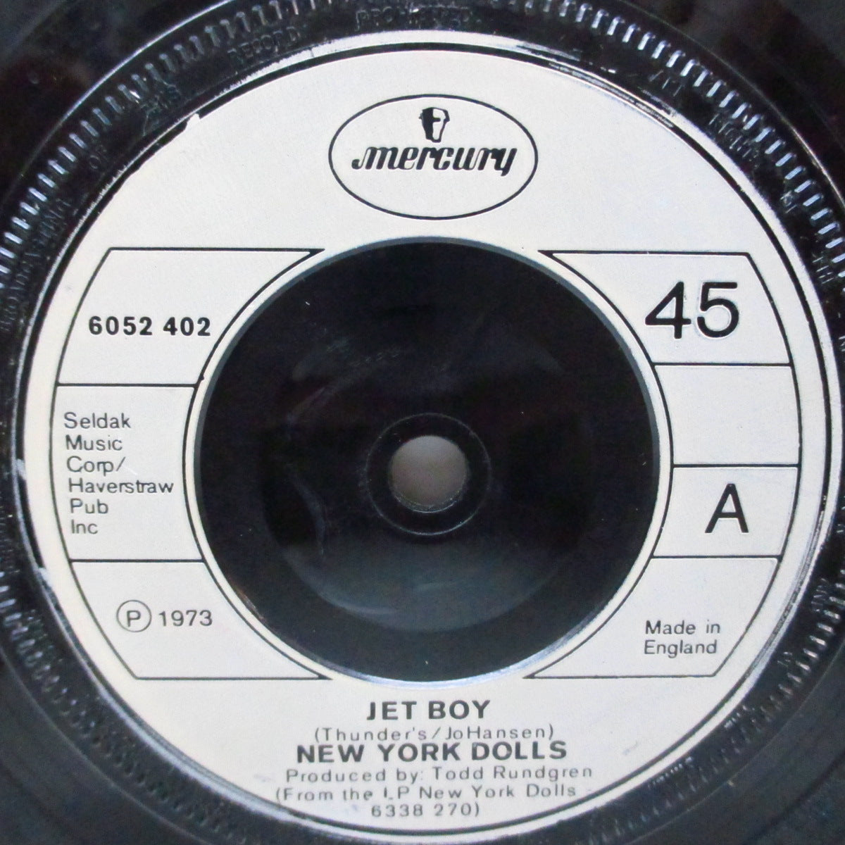NEW YORK DOLLS (ニュー・ヨーク・ドールズ)  - Jet Boy (UK '73 初回品番「6052 402」オリジナル 7"+カンパニースリーブ/6052 402)