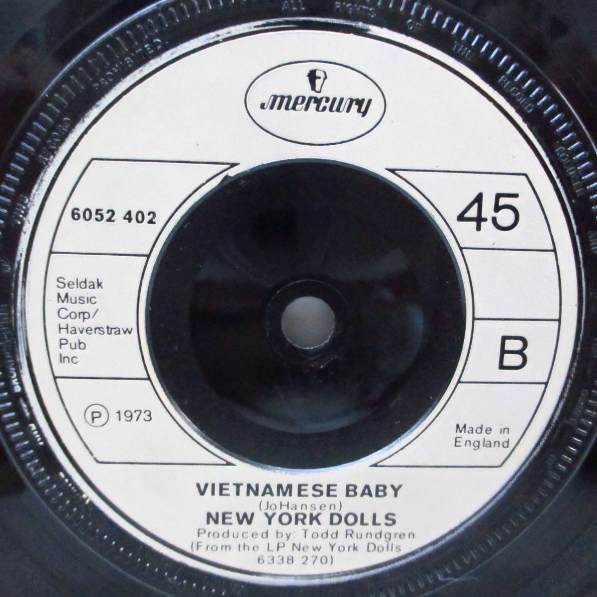 NEW YORK DOLLS (ニュー・ヨーク・ドールズ)  - Jet Boy (UK '73 初回品番「6052 402」オリジナル 7"+カンパニースリーブ/6052 402)