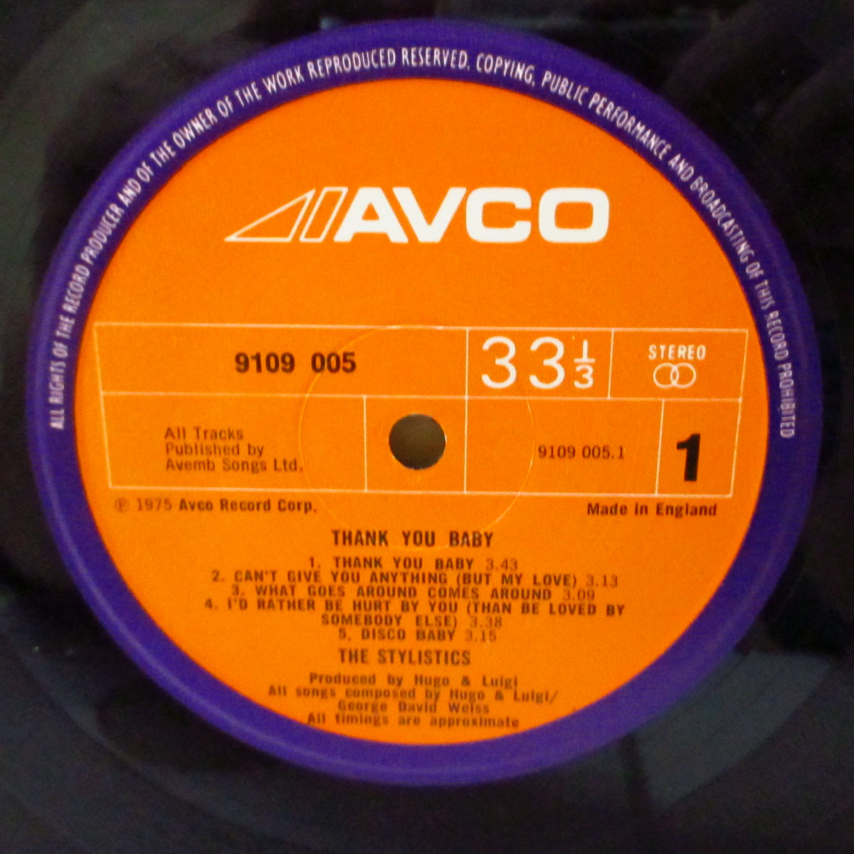 STYLISTICS, THE (ザ・スタイリスティックス)  - Thank You Baby (UK '75 オリジナル・ステレオ LP/両面コーティング・ジャケ)名曲「愛がすべて」収録6作目！