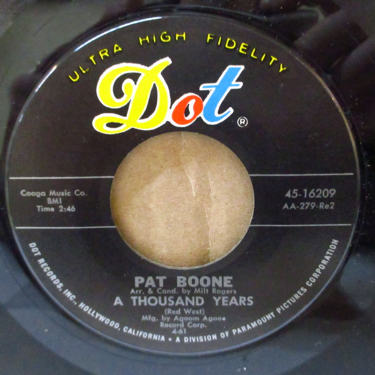 PAT BOONE (パット・ブーン)  - Moody River (US '61 オリジナル7インチ)カントリーPOP名曲のカヴァ